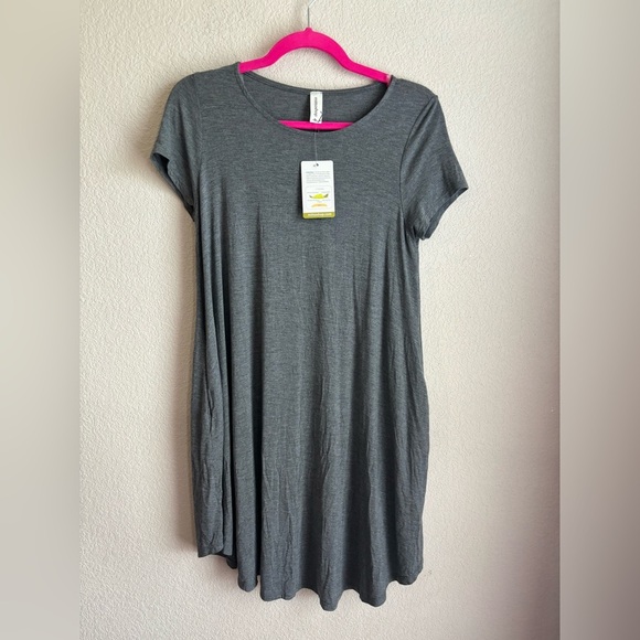 NWT Mittoshop Green Label Bamboo EcoFriendly Gray Pocketed Trapeze TShirt Dress - Picture 7 of 8